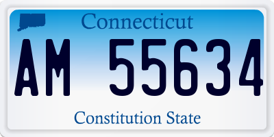 CT license plate AM55634