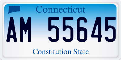 CT license plate AM55645
