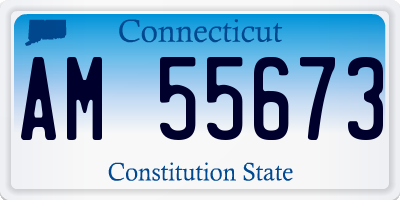 CT license plate AM55673