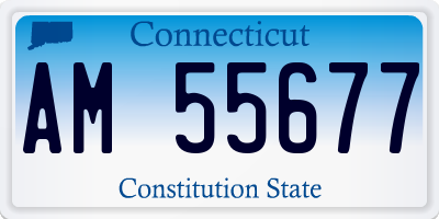 CT license plate AM55677