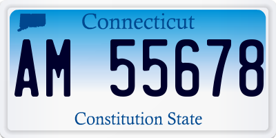 CT license plate AM55678