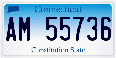 CT license plate AM55736