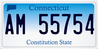 CT license plate AM55754