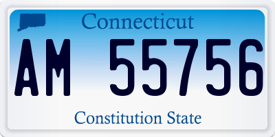 CT license plate AM55756