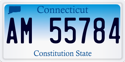 CT license plate AM55784
