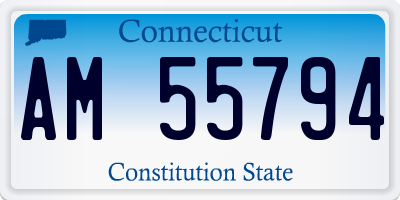 CT license plate AM55794