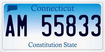 CT license plate AM55833