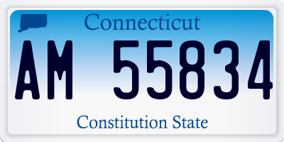 CT license plate AM55834
