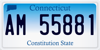 CT license plate AM55881