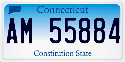CT license plate AM55884