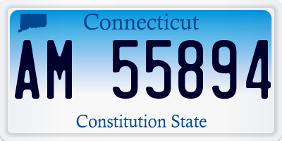 CT license plate AM55894
