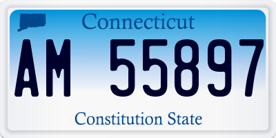 CT license plate AM55897