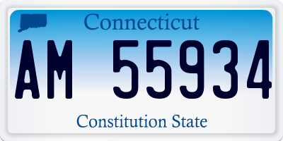 CT license plate AM55934