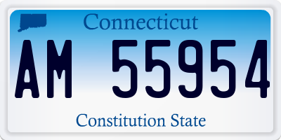 CT license plate AM55954