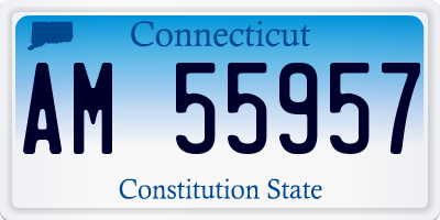 CT license plate AM55957
