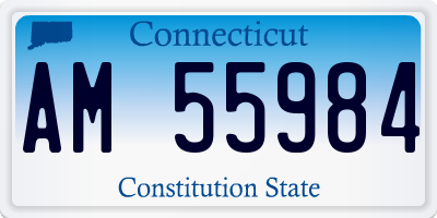 CT license plate AM55984