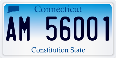 CT license plate AM56001
