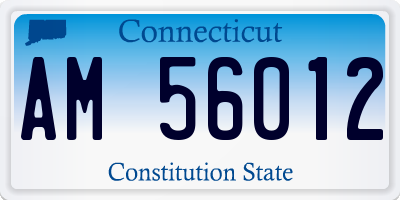 CT license plate AM56012