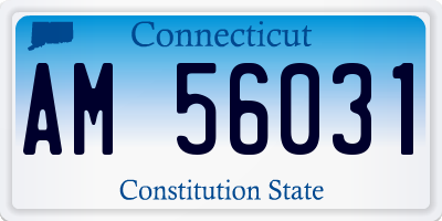 CT license plate AM56031