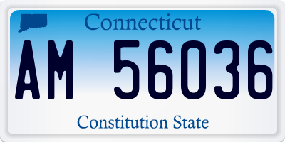 CT license plate AM56036
