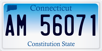 CT license plate AM56071
