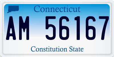 CT license plate AM56167