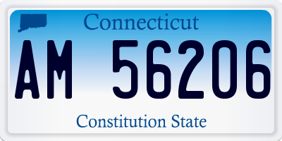CT license plate AM56206