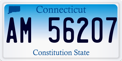 CT license plate AM56207