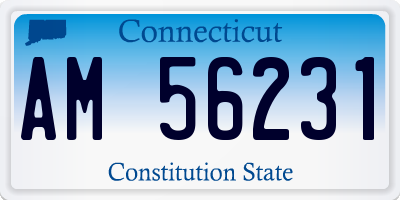 CT license plate AM56231
