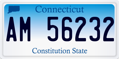 CT license plate AM56232