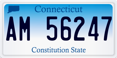 CT license plate AM56247