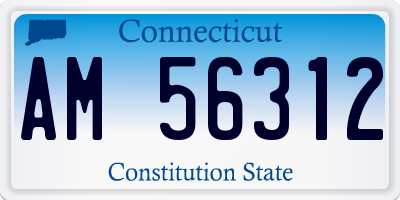 CT license plate AM56312