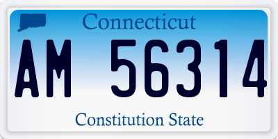 CT license plate AM56314