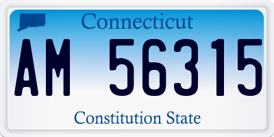 CT license plate AM56315