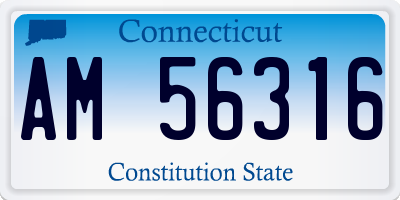 CT license plate AM56316