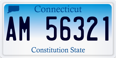 CT license plate AM56321