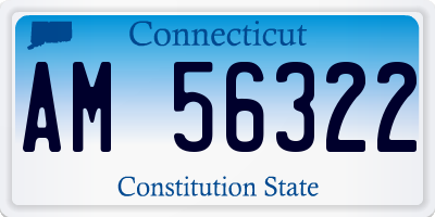 CT license plate AM56322