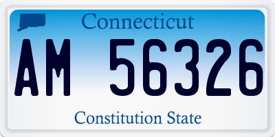 CT license plate AM56326
