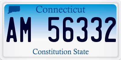 CT license plate AM56332