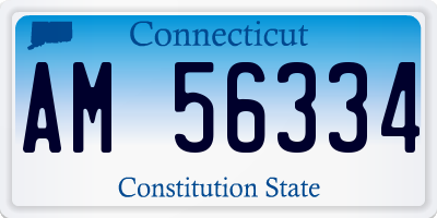 CT license plate AM56334