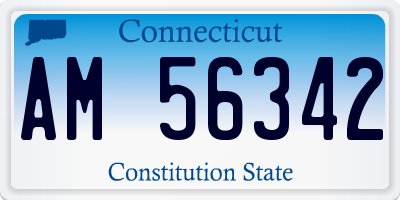 CT license plate AM56342