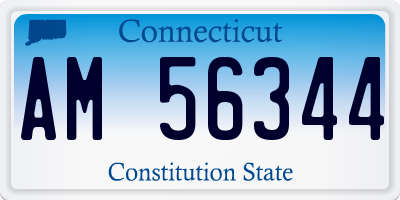 CT license plate AM56344