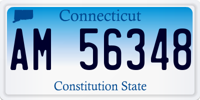 CT license plate AM56348