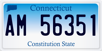 CT license plate AM56351