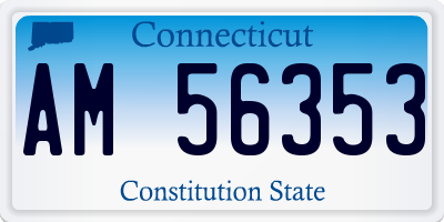 CT license plate AM56353
