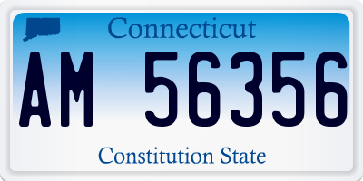 CT license plate AM56356