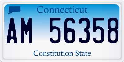 CT license plate AM56358