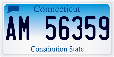 CT license plate AM56359