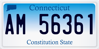 CT license plate AM56361
