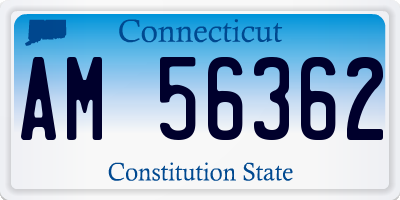 CT license plate AM56362